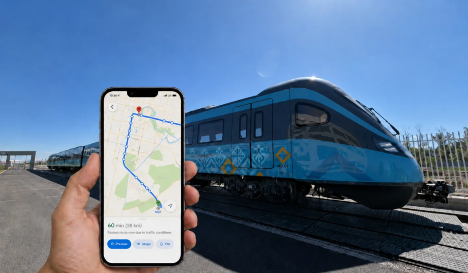 схема движения поездов уже на электронных картах Астаны