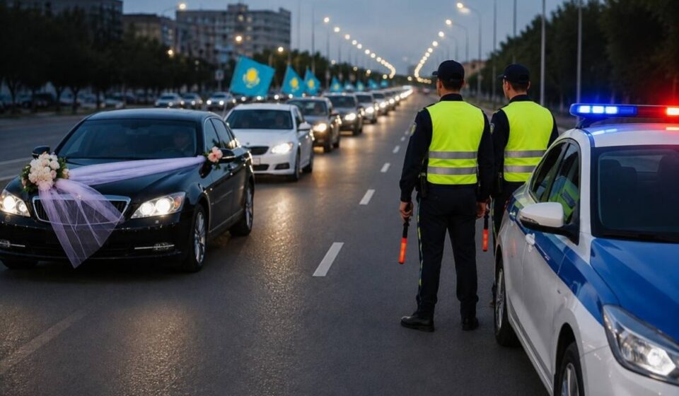 В Атырау наказали восемь участников свадебного кортежа